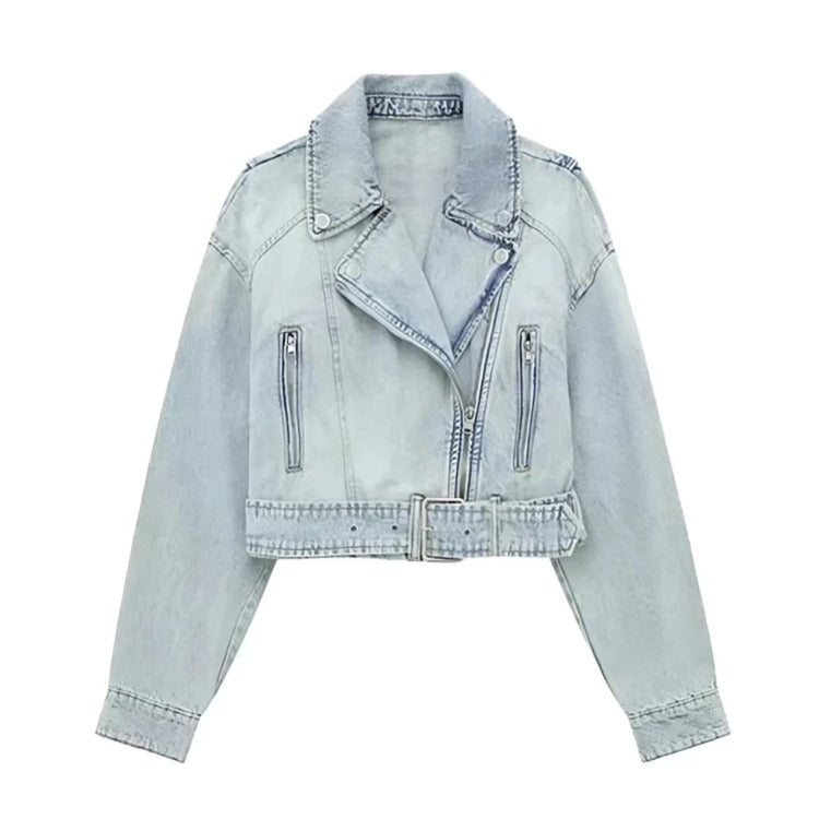 The Beatrix Loose Fit Cropped Denim Jacket