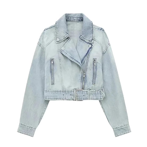 The Beatrix Loose Fit Cropped Denim Jacket