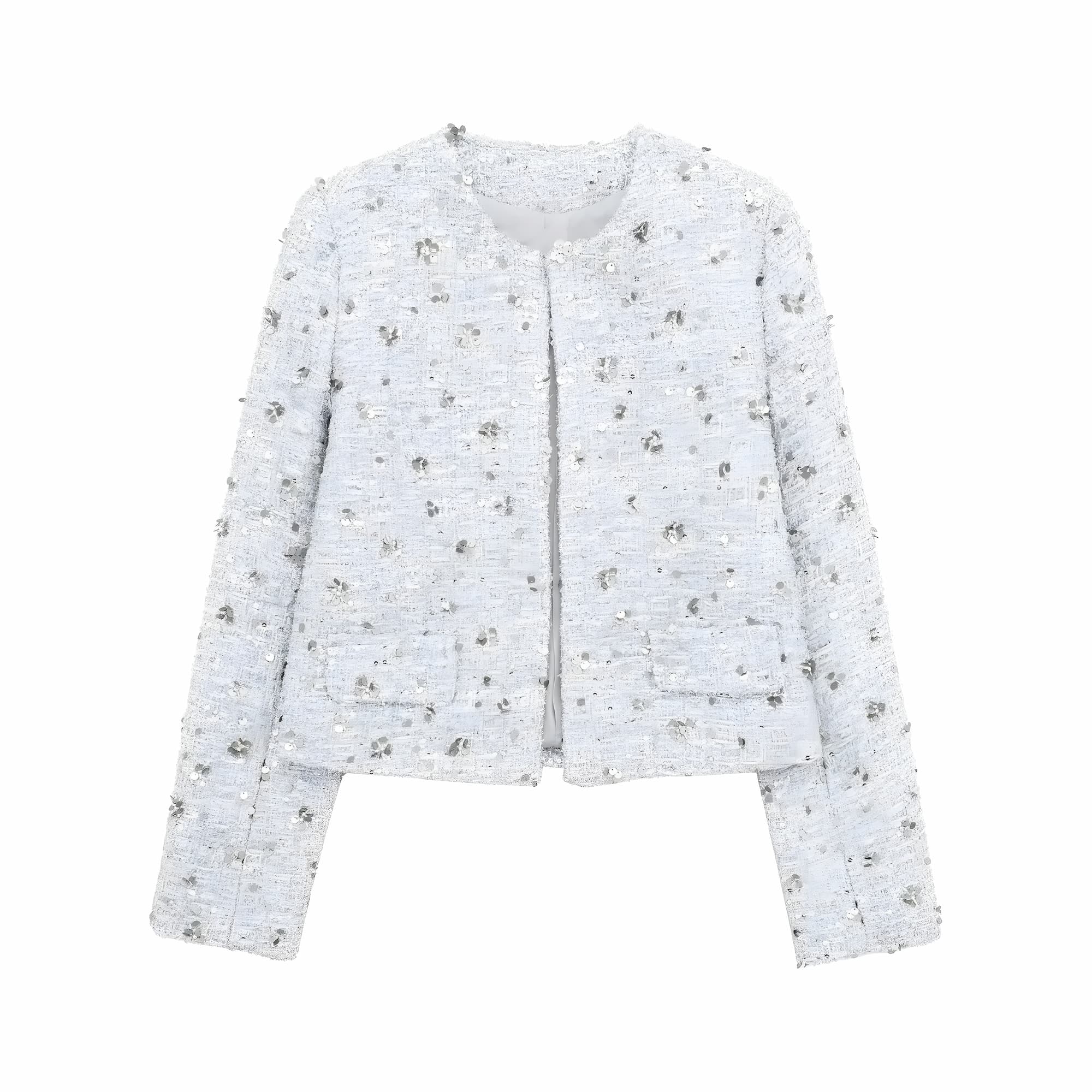 The Estelle Long Sleeve Cropped Sequin Jacket