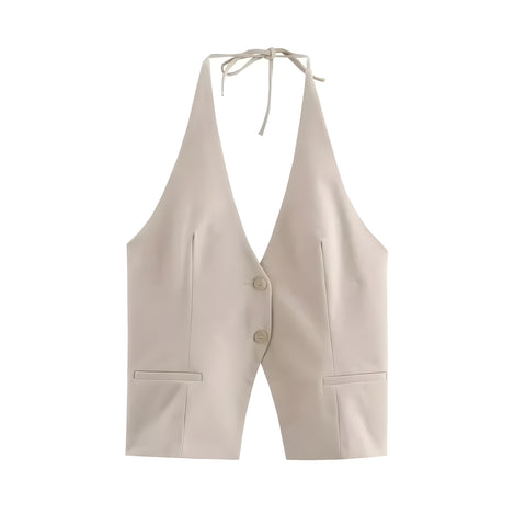 The Ameline Asymmetrical Sleeveless Blouse