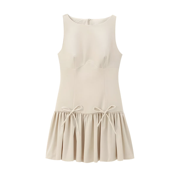 The Elenora Sleeveless Pleated Mini Dress