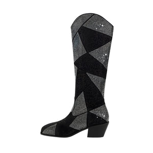 The Eowen Rhinestone High Heel Boots