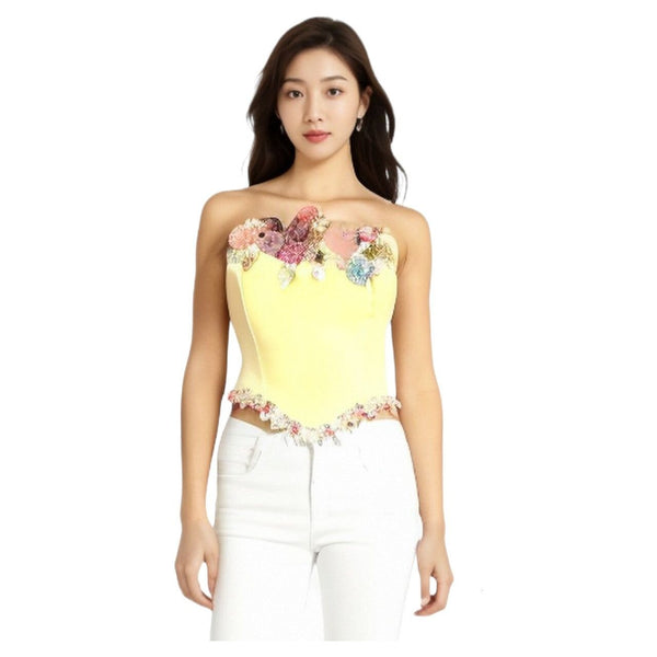 The Floriana Sleeveless Corset Blouse