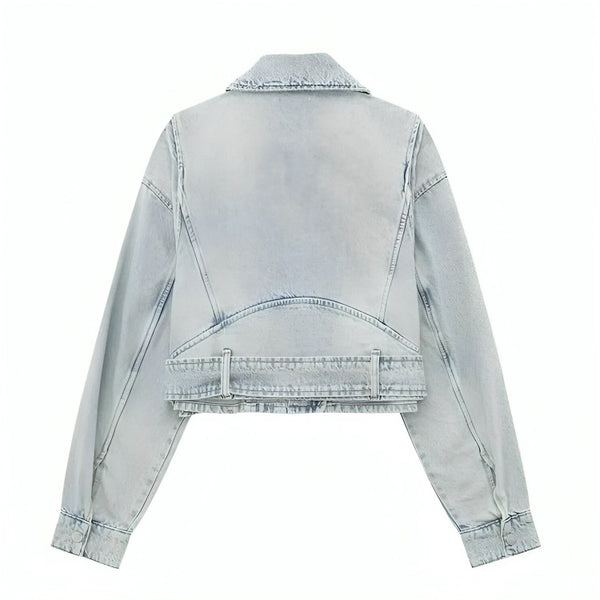 The Beatrix Loose Fit Cropped Denim Jacket