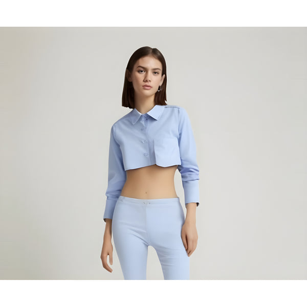 The Monica Long Sleeve Cropped Blouse