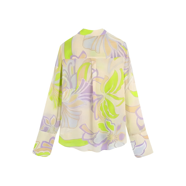 The Neon Bloom Long Sleeve Blouse