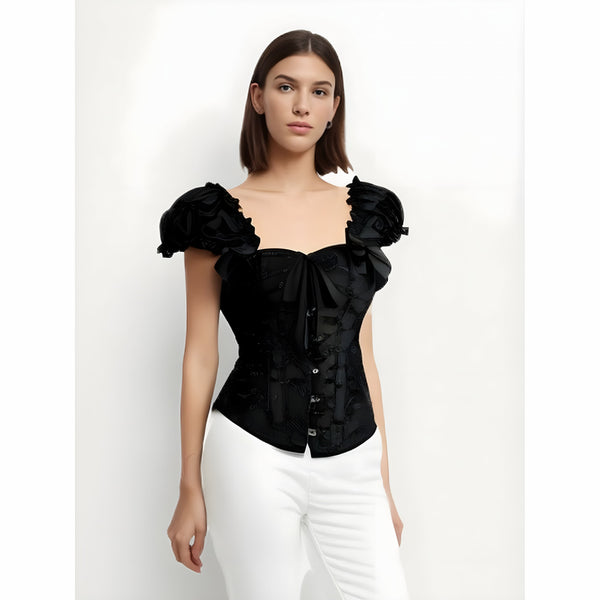 The Ruth Ruffled Sleeve Corset Top