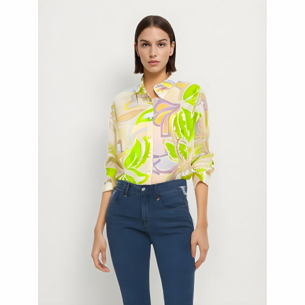 The Neon Bloom Long Sleeve Blouse