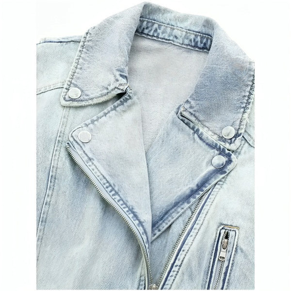 The Beatrix Loose Fit Cropped Denim Jacket