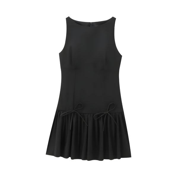 The Elenora Sleeveless Pleated Mini Dress