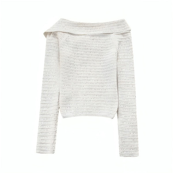 The Lavinia Off-Shoulder Knitted Sweater