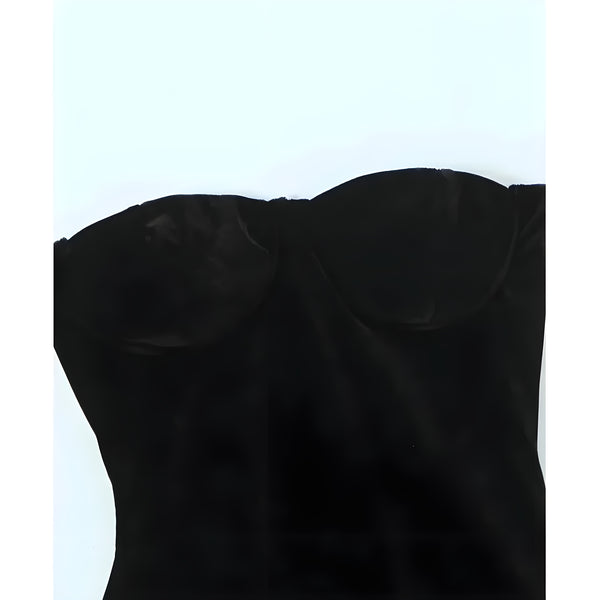 The Sarana Strapless Velvet Bodysuit