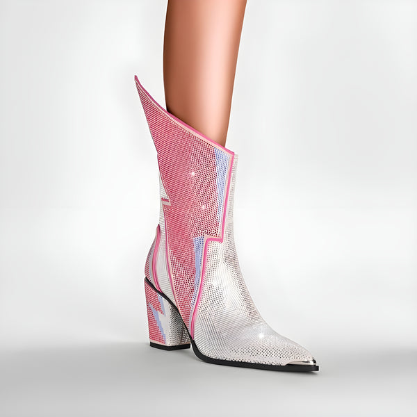 The Bellona Rhinestone High Heel Boots