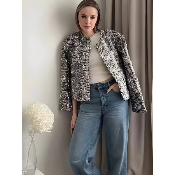 The Nerina Long Sleeve Sequin Jacket