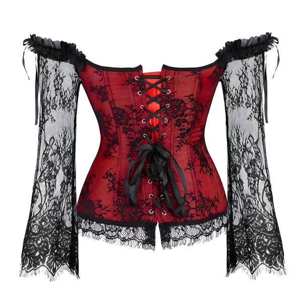 The Alyx Long Sleeve Off-Shoulder Lace Corset Top