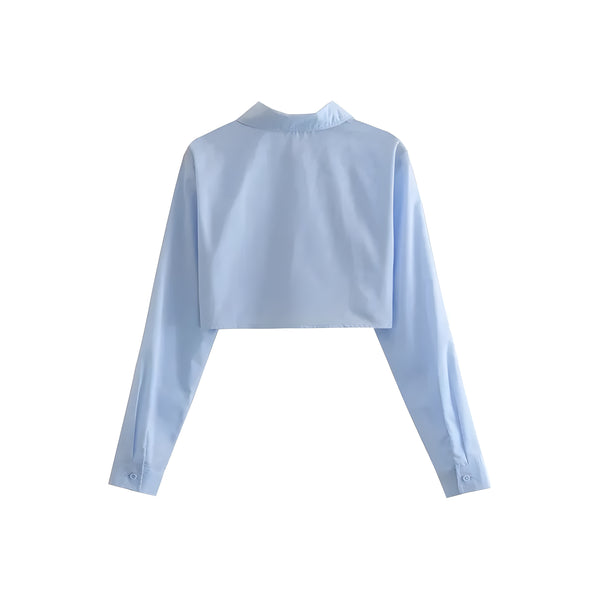 The Monica Long Sleeve Cropped Blouse