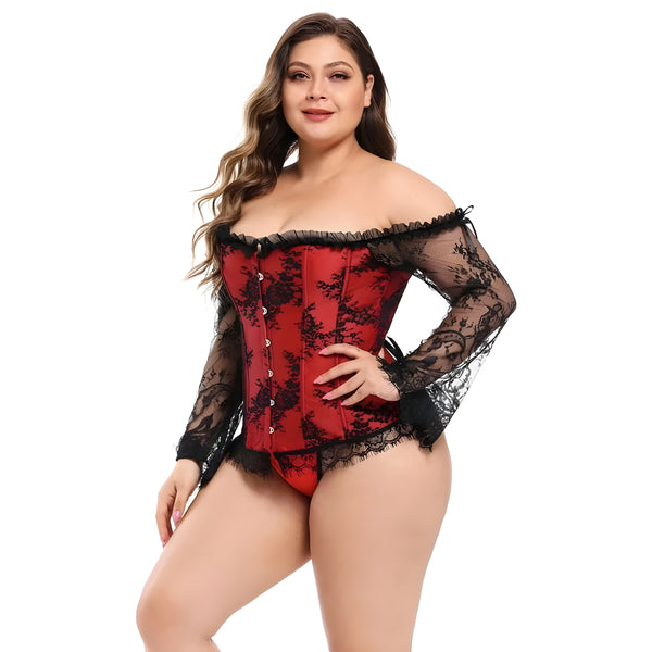 The Alyx Long Sleeve Off-Shoulder Lace Corset Top