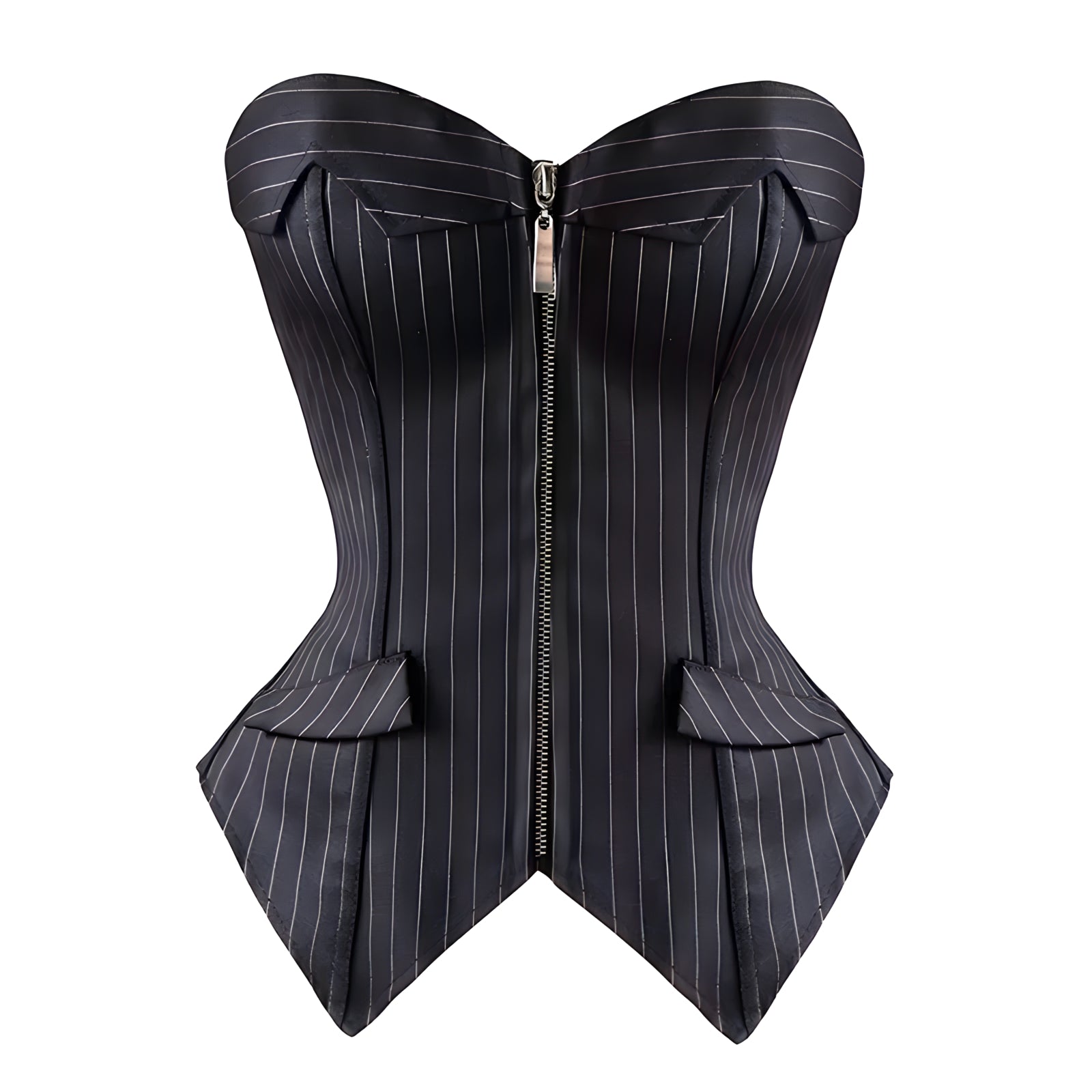 The Aristocrat Obsidian Zipper Corset Top