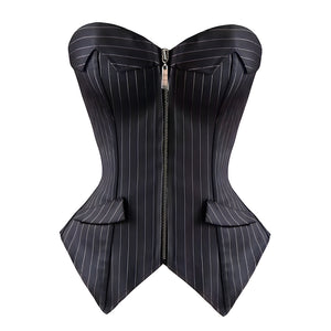 The Aristocrat Obsidian Zipper Corset Top