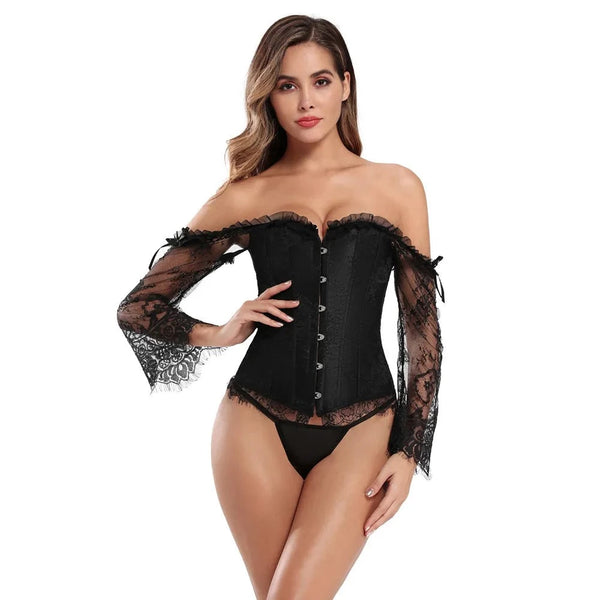 The Alyx Long Sleeve Off-Shoulder Corset Top