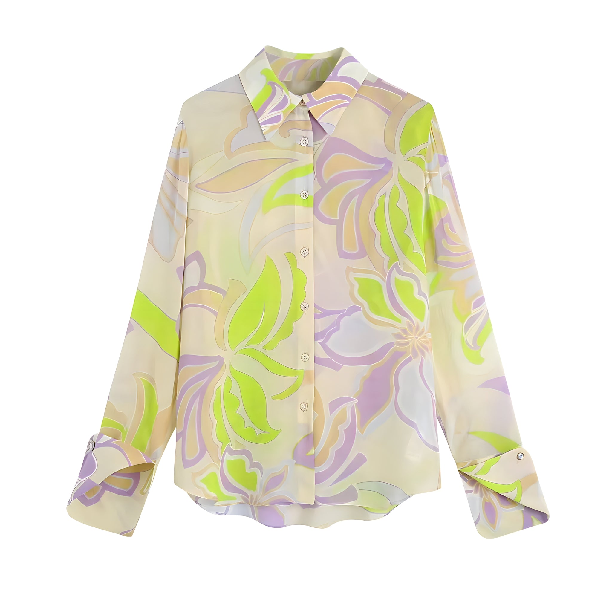 The Neon Bloom Long Sleeve Blouse