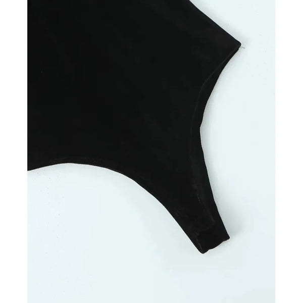 The Sarana Strapless Velvet Bodysuit