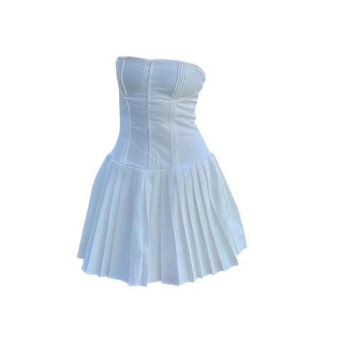 The Stella Sleeveless Pleated Mini Dress