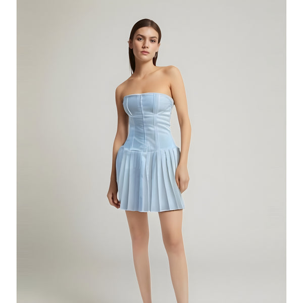 The Stella Sleeveless Pleated Mini Dress