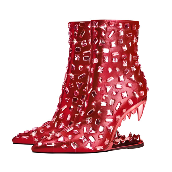 The Nymeria Rhinestone High Heel Boots