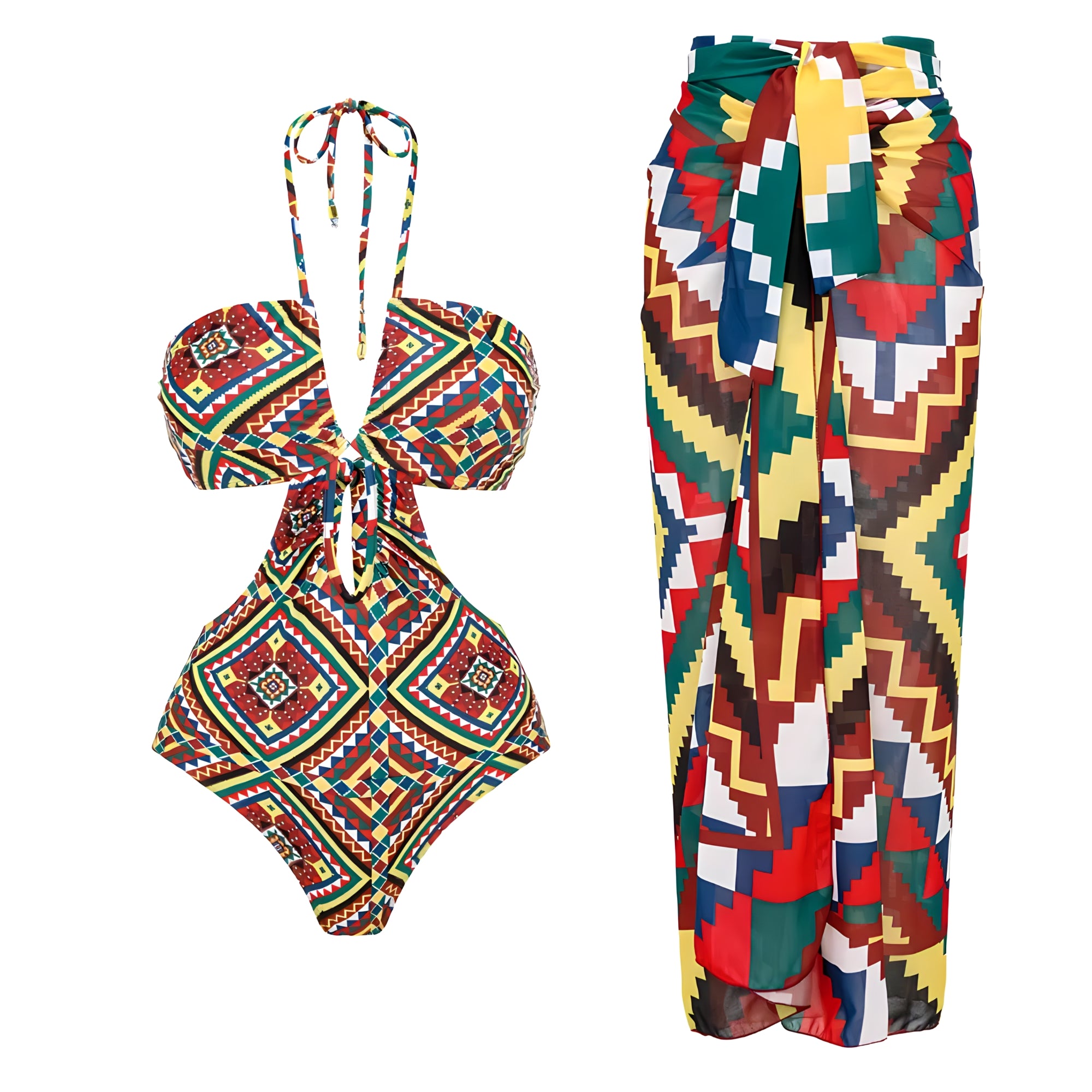 The Thalassa One-Piece Bikini Bathing Suit Cover Up Set