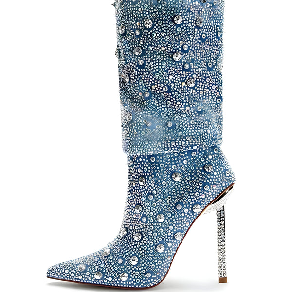 The Icarus Rhinestone High Heel Boots