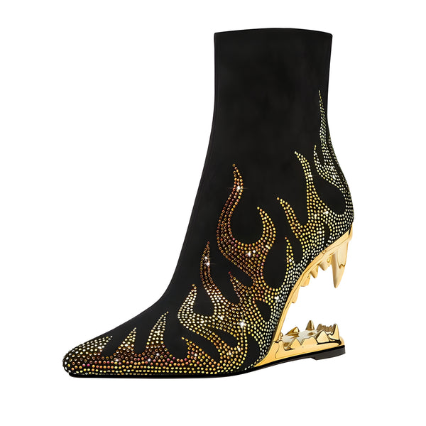 The Vespera Rhinestone High Heel Boots