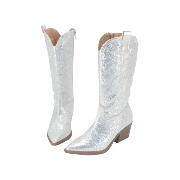 The Verity Rhinestone High-Heel Boots