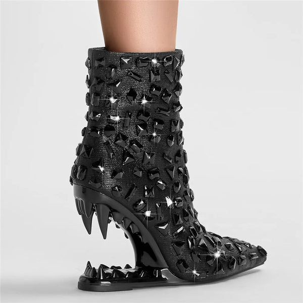 The Nymeria Rhinestone High Heel Boots