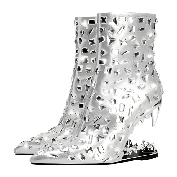 The Nymeria Rhinestone High Heel Boots