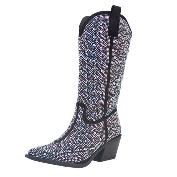 The Verity Rhinestone High-Heel Boots