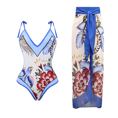 The Margot One-Piece Bikini Bathing Suit Cover Up Set