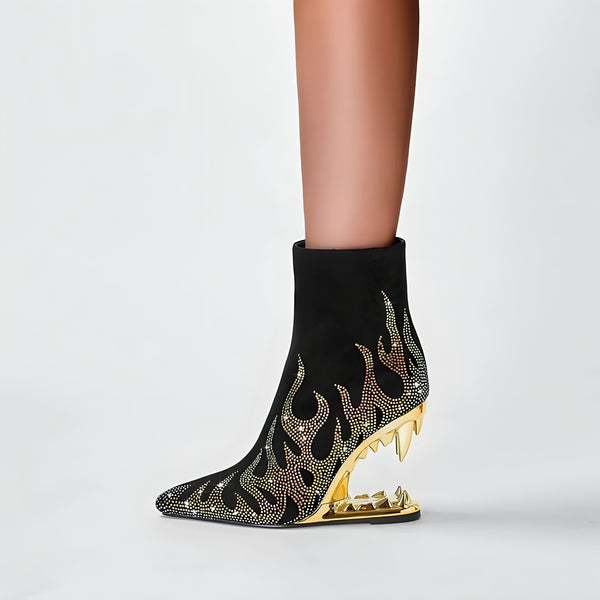 The Vespera Rhinestone High Heel Boots