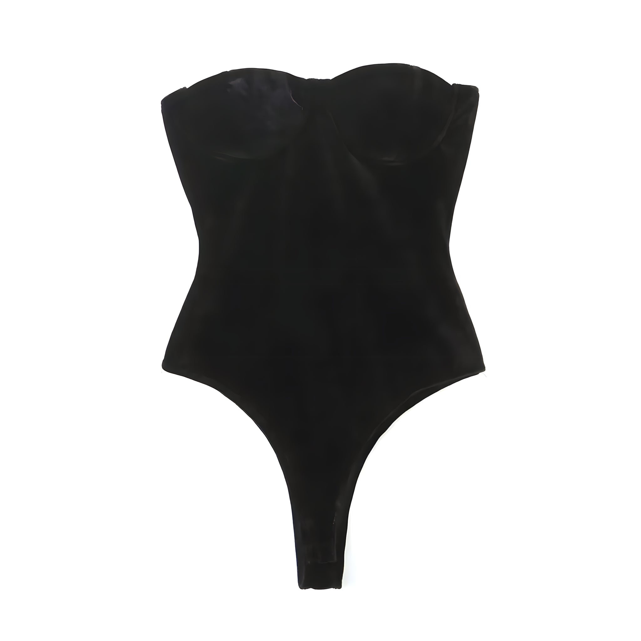 The Sarana Strapless Velvet Bodysuit