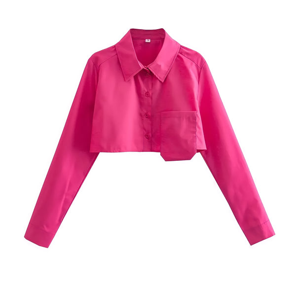 The Monica Long Sleeve Cropped Blouse