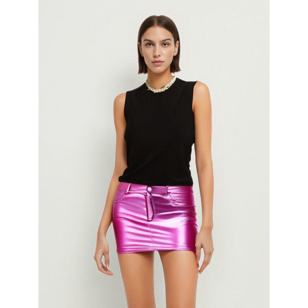 The Livia High-Gloss Mini Skirt