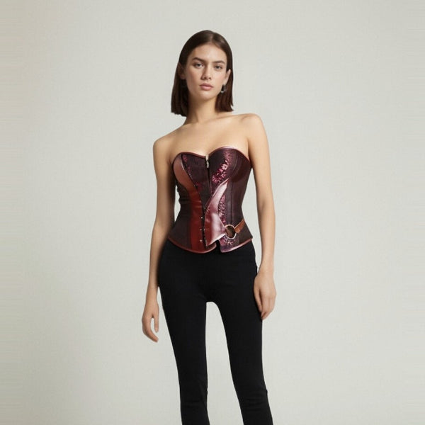 The Chestnut Bloom Zippered Corset Top