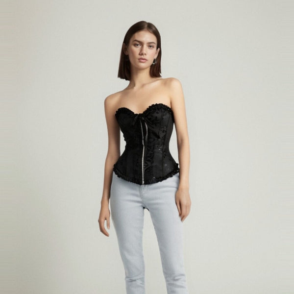 ﻿The Zippered Bloom Corset Top